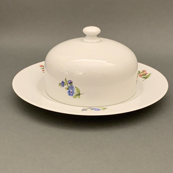 Henneberg Porzellan 1977 Covered Cheese Butter Dish German Democratic Republic - Picture 1 of 7